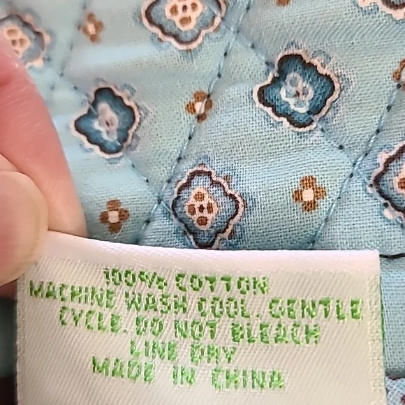 Vera Bradley Java Blue Tote Purse Shoulder Bag Brown Blue Floral 2006 Pattern - Picture 10 of 16